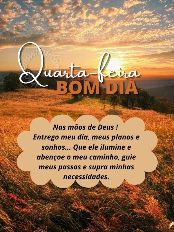 Bom dia quarta-feira abençoada